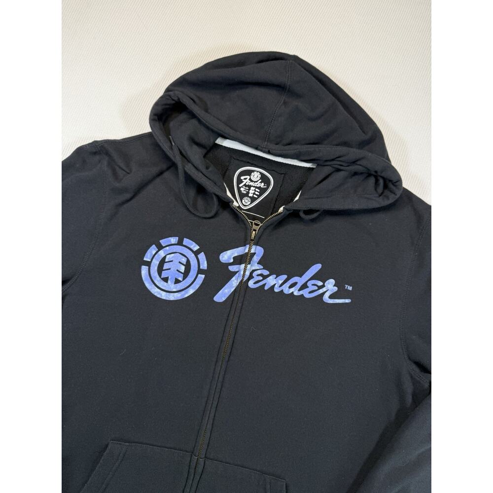 Element Fender Collaboration Hoodie Full Zip Black L Skate Streetwear